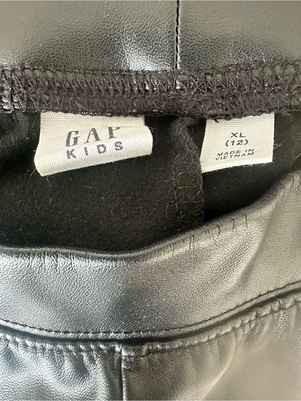 GAP Black Faux Leather Kids Leggings